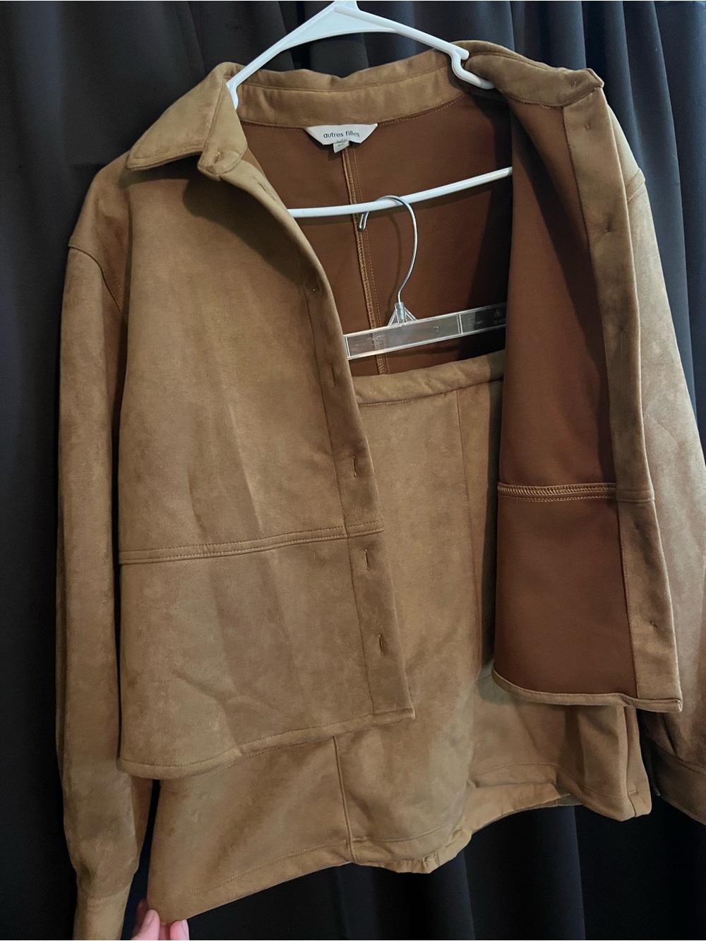 Classic Brown Suede-Look Skirt Set by Other Stories